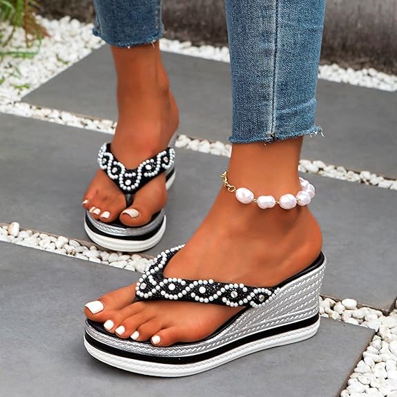 Marina Pearl Wedge Flip-Flops