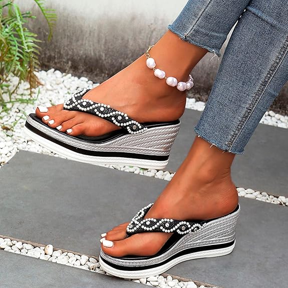 Marina Pearl Wedge Flip-Flops