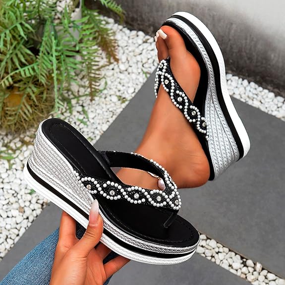 Marina Pearl Wedge Flip-Flops