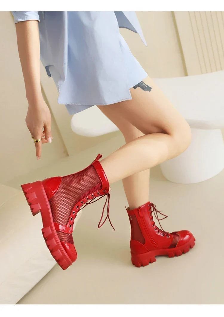Mesh Combat Boots