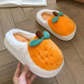 Orange Fluffy Faux Fur Slippers