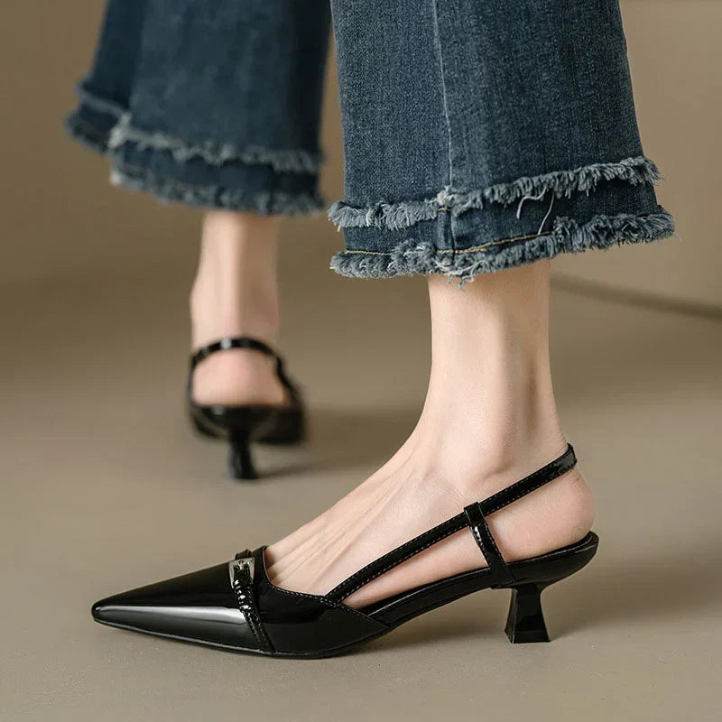 Patent Slingback Pump