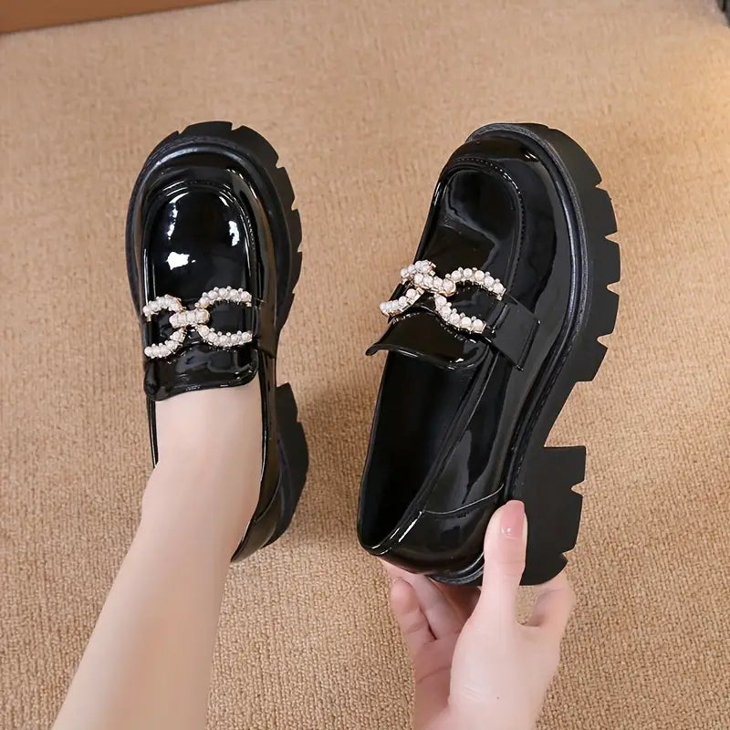 Pearl Chain Patent Loafers