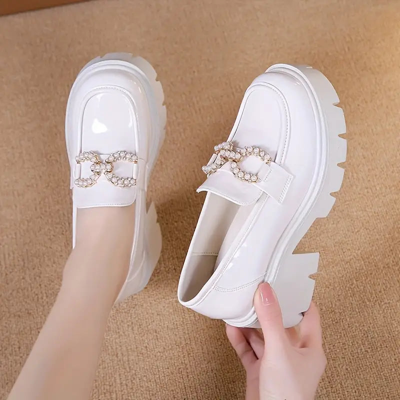 Pearl Chain Patent Loafers