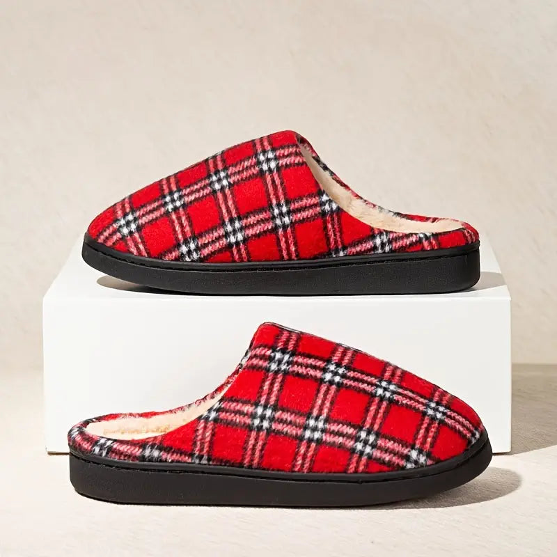 Plaid Comfort Winter Slippers