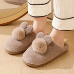 Pom-Pom Bunny Slippers