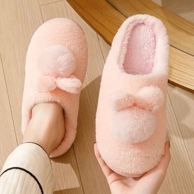 Pom-Pom Bunny Slippers
