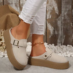Retro Thick-Sole Half Slippers