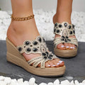 Rhinestone Wedge Sandals