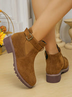 Rustic Charm Suede Ankle Boots