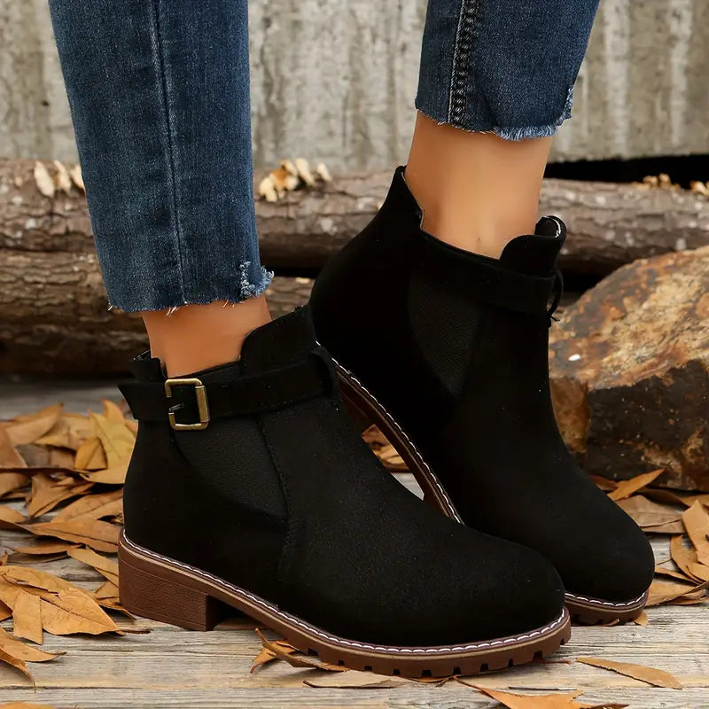 Rustic Charm Suede Ankle Boots