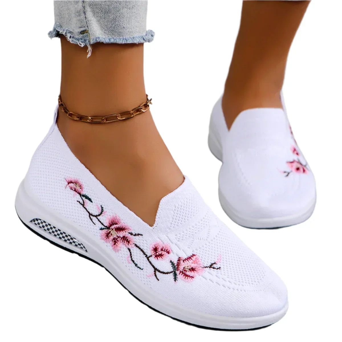 Spring Blossom Floral Slip-On Shoes