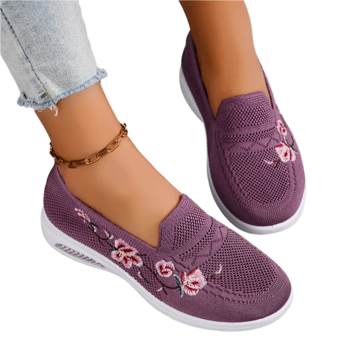 Spring Blossom Floral Slip-On Shoes