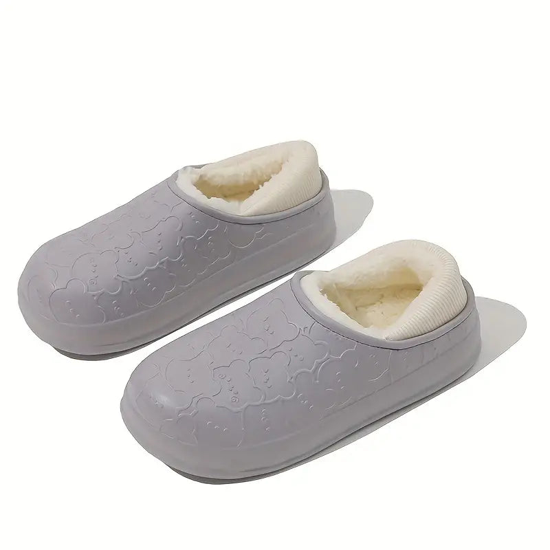 Teddy Bear Cotton and Faux Fur Clogs