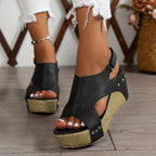 Vintage Slingback Wedge Sandals