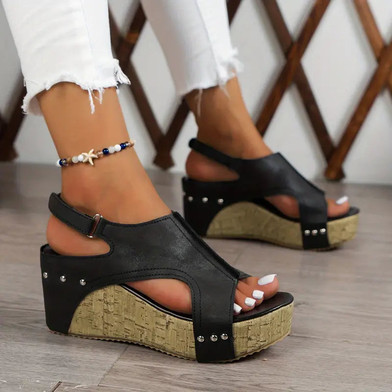 Vintage Slingback Wedge Sandals