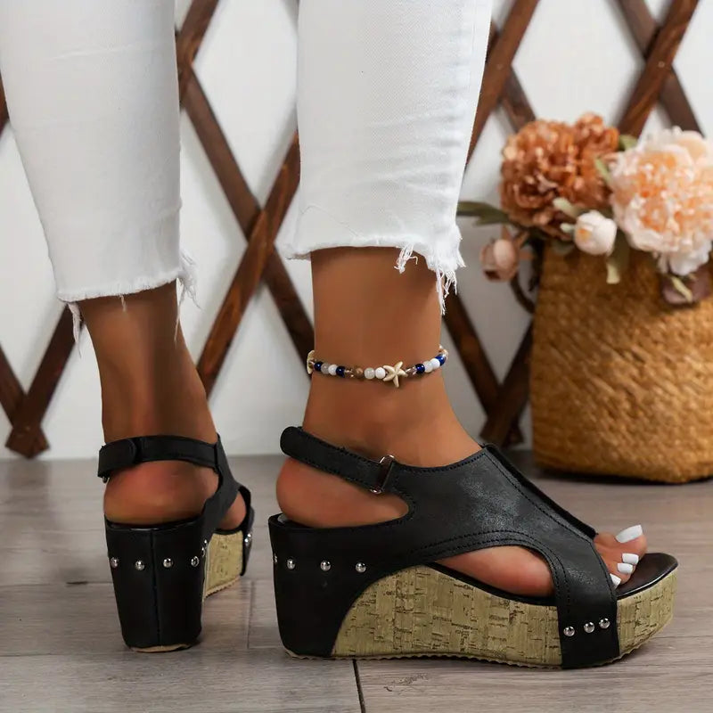 Vintage Slingback Wedge Sandals
