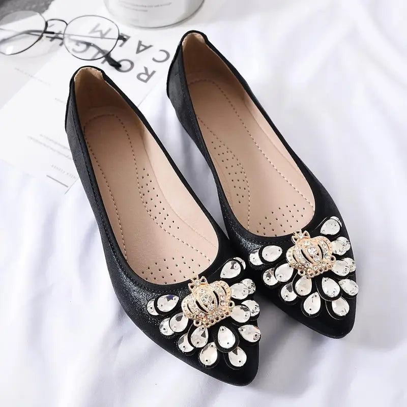 Vivienne Rhinestone Ballet Flats
