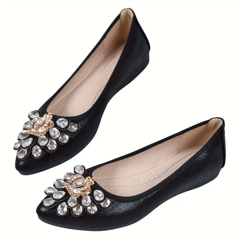 Vivienne Rhinestone Ballet Flats