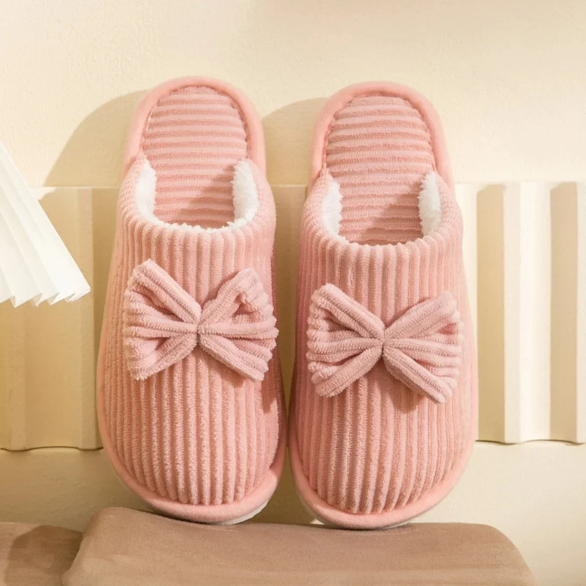 Warm Bow Slippers