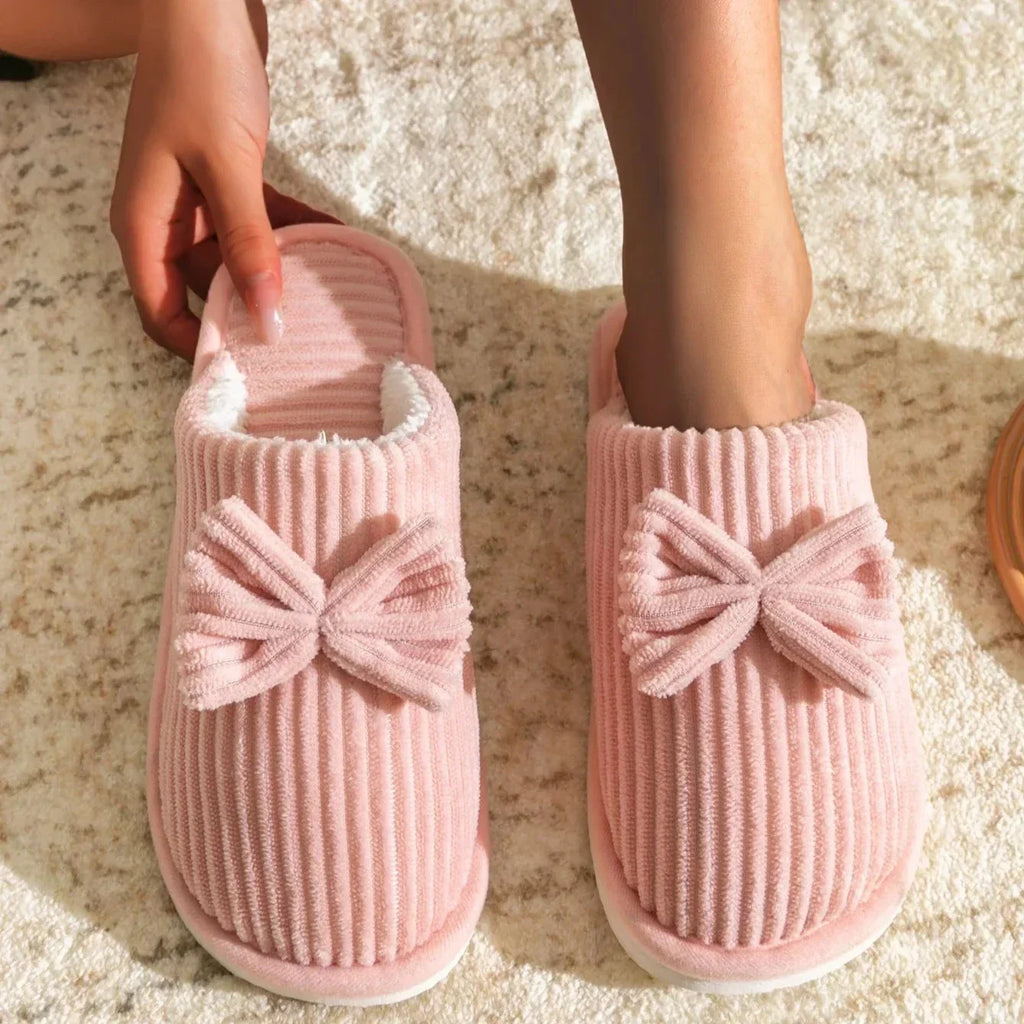 Warm Bow Slippers