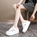White Open-Heel Shoes