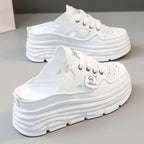 White Open-Heel Shoes