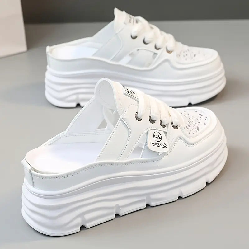 White Open-Heel Shoes