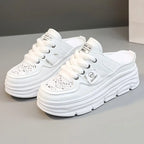 White Open-Heel Shoes