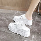 White Open-Heel Shoes