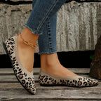 Zebby Leopard Pointed-Toe Ballet Flat