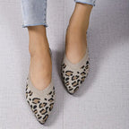 Zebby Leopard Pointed-Toe Ballet Flat