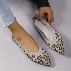 Zebby Leopard Pointed-Toe Ballet Flat